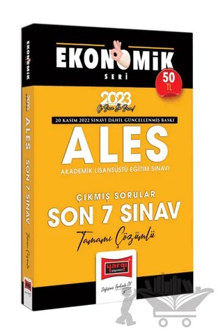 Yargı Yayınları 2023 ALES Tamamı Çözümlü Çıkmış Son 7 Sınav Soruları Ekonomik Seri (20 Kasım 2022 Sınavı Dahil) – Kolektif – Yargı Yayınevi kitap kapağı