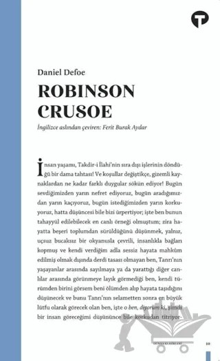 Robinson Crusoe – Daniel Defoe – Turkuvaz Kitap kitap kapağı