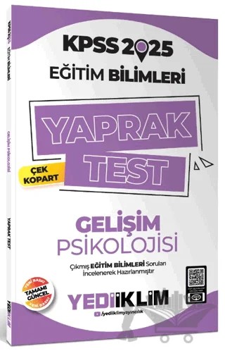 2025 KPSS Eğitim Bilimleri Gelişim Psikolojisi Çek Kopart Yaprak Test – Kolektif – Yediiklim Yayınları kitap kapağı