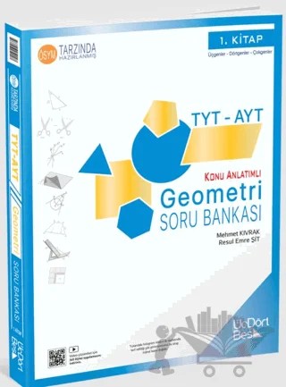 2025 TYT AYT Geometri Soru Bankası – Mehmet Kıvrak – Üç Dört Beş Yayınları kitap kapağı