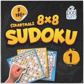 8x8 Çıkartmalı Sudoku 1 – Kolektif – Pötikare Yayıncılık kitap kapağı