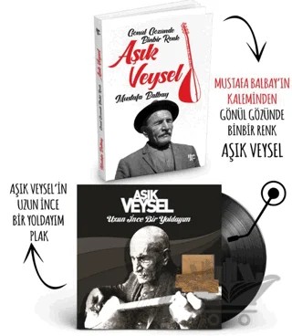 Plaklı Kitaplar - Aşık Veysel - Uzun İnce Bir Yoldayım – Mustafa Balbay – Halk Kitabevi kitap kapağı
