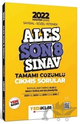 2022 Master Serisi ALES Sayısal- Sözel Yetenek Son 8 Sınav Tamamı Çözümlü Çıkmış Sorular – Kolektif – Yediiklim Yayınları kitap kapağı