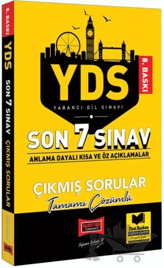 YDS Son 7 Sınav Tamamı Çözümlü Çıkmış Sorular – Fuat Başkan – Yargı Yayınevi kitap kapağı