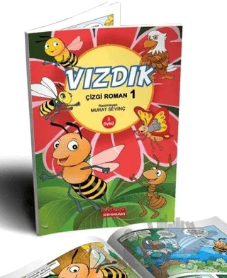 Vızdık Çizgi Roman Renkli Öykü Serisi 1 – Aziz Sivaslıoğlu – Bordo Ressam kitap kapağı