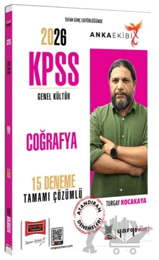 2026 KPSS Genel Kültür Anka Ekibi Tamamı Çözümlü Coğrafya 15 Deneme – Turgay Kocakaya – Yargı Yayınevi kitap kapağı