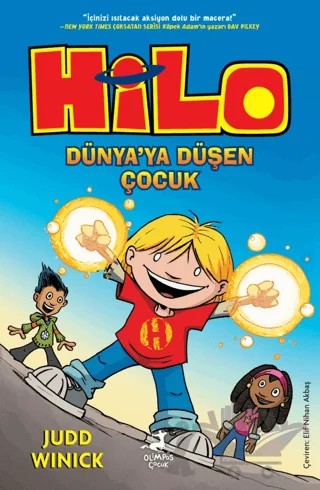Hilo 1 : Dünya’ya Düşen Çocuk – Judd Winick – Olimpos Çocuk kitap kapağı