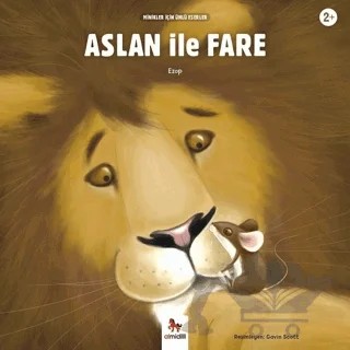 Aslan ile Fare - Minikler İçin Ünlü Eserler – Ezop – Almidilli kitap kapağı
