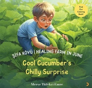Şifa Köyü / Healing Farm in June – Cool Cucumber’s Chilly Surprise – Merve Tüfekçi Emre – Cinius Yayınları kitap kapağı