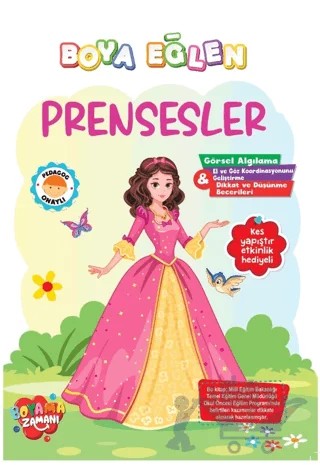 Boya Eğlen - Prensesler – Abdullah Karaca – Boyama Zamanı kitap kapağı