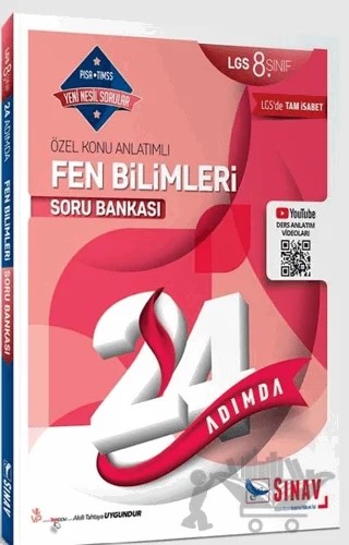 8. Sınıf 24 Adımda Fen Bilimleri Soru Bankası – Kolektif – Sınav Yayınları kitap kapağı
