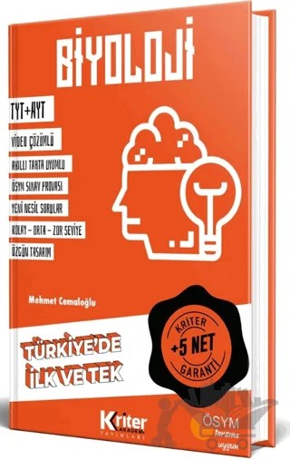 TYT AYT Biyoloji 5 Net Garanti – Mehmet Cemaloğlu – Kriter Akademi kitap kapağı