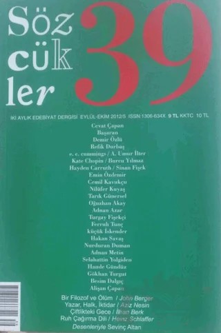 Sözcükler Dergisi Sayı: 39 Eylül - Ekim 2012 – Sözcükler Yayınları kitap kapağı
