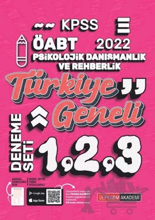 2022 ÖABT Psikolojik Danışmanlık ve Rehber Öğretmenlik Türkiye Geneli 3 Deneme (1-2-3) – Kolektif – Pegem Akademi Yayıncılık kitap kapağı