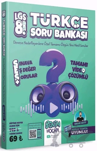 LGS 8. Sınıf Türkçe SES Tamamı Video Çözümlü Soru Bankası – Haluk Seyit – Benim Hocam Yayınları kitap kapağı