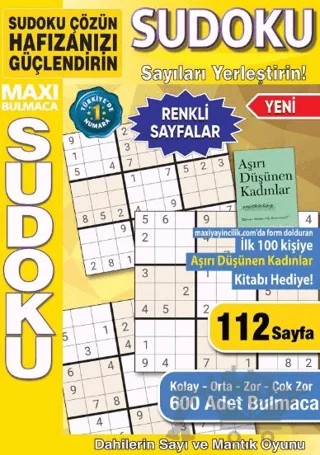 Maxi Sudoku Bulmaca 20 – Bertan Kodamanoğlu – Maxi Yayıncılık kitap kapağı