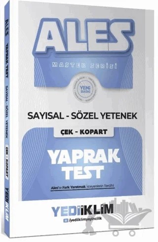 2027 ALES Master Serisi Sayısal Sözel Yetenek Çek Kopart Yaprak Test – Kolektif – Yediiklim Yayınları kitap kapağı