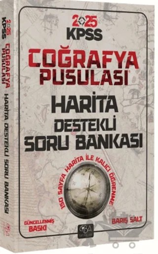 2025 KPSS Coğrafya Pusulası Harita Destekli Soru Bankası – Barış Salt – CBA Akademi kitap kapağı