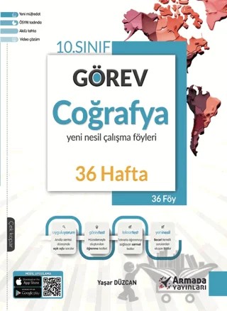10. Sınıf Görev Coğrafya Çalışma Föyleri (36 Hafta) – Yaşar Düzcan – Armada Yayınları kitap kapağı