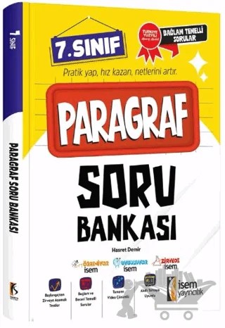7. Sınıf Paragraf Soru Bankası – Hasret Demir – İSEM Yayıncılık kitap kapağı