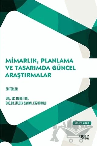 Mimarlık, Planlama ve Tasarımda Güncel Araştırmalar - Mart 2022 – Kolektif – Gece Kitaplığı kitap kapağı