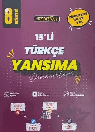 8. Sınıf Türkçe 15'li Yansıma Denemeleri – Kolektif – Startfen Yayınları kitap kapağı