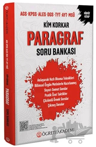 Kim Korkar Paragraf Soru Bankası AGS KPSS ALES DGS TYT AYT MSÜ – Kolektif – Öğreti Akademi kitap kapağı