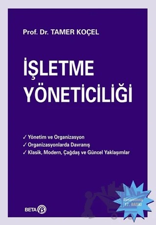 İşletme Yöneticiliği – Tamer Koçel – Beta Yayınevi kitap kapağı