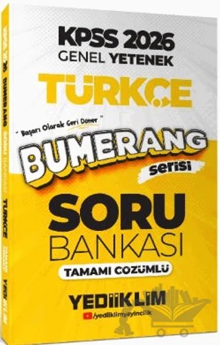2026 KPSS Genel Yetenek Bumerang Türkçe Tamamı Çözümlü Soru Bankası – Kollektif – Yediiklim Yayınları kitap kapağı