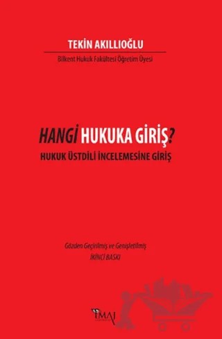Hangi Hukuka Giriş? – Tekin Akıllıoğlu – İmaj Yayıncılık kitap kapağı