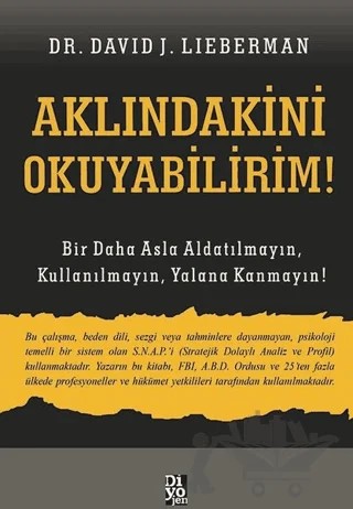 Aklındakini Okuyabilirim! – David J. Lieberman – Diyojen Yayıncılık kitap kapağı