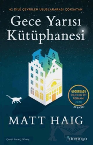 Gece Yarısı Kütüphanesi – Matt Haig – Domingo Yayınevi kitap kapağı