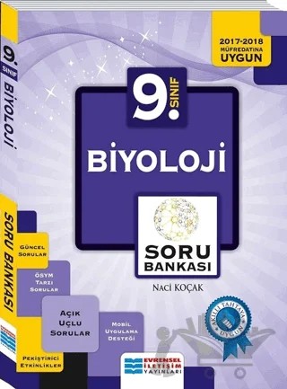9. Sınıf Biyoloji Çözümlü Soru Bankası – Naci Koçak – Evrensel İletişim Yayınları kitap kapağı