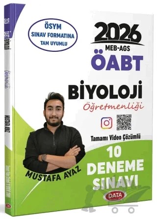 2026 ÖABT MEB-AGS Biyoloji Öğretmenliği 10 Deneme Çözümlü – Mustafa Ayaz – Data Yayınları kitap kapağı