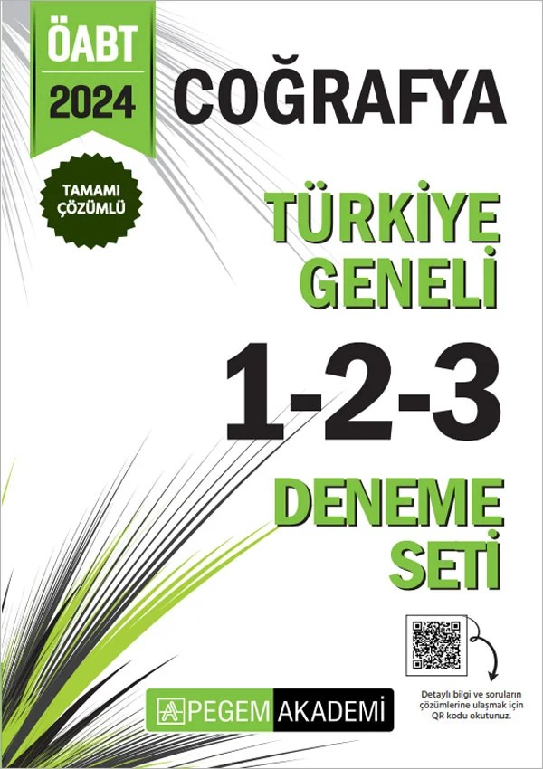 2024 KPSS ÖABT Coğrafya Tamamı Çözümlü Türkiye Geneli 1-2-3 (3'lü Deneme Seti) – 3 (3'lü Deneme Seti) – Pegem Akademi Yayıncılık kitap kapağı