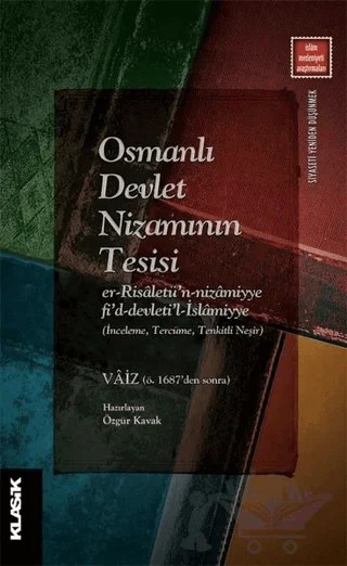 Osmanlı Devlet Nizamının Tesisi – Vaiz – Klasik Yayınları kitap kapağı