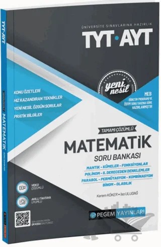 2022 Üniversite Sınavlarına Hazırlık TYT Tamamı Çözümlü Matematik Soru Bankası – Kolektif – Pegem Akademi Yayıncılık kitap kapağı