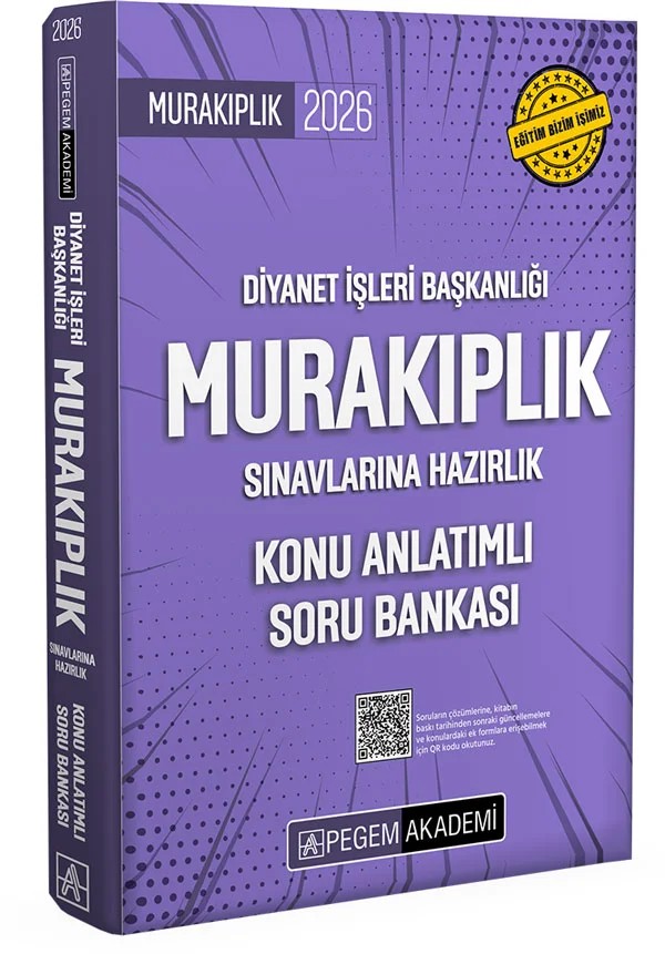 2026 Diyanet İşleri Başkanlığı Murakıplık Sınavlarına Hazırlık Konu Anlatımlı Soru Bankası – komisyonumuz tarafından hazırlanmıştır. Kitabımızdaki konularda teorik çerçeve net bir şekilde çizil – Pegem Akademi Yayıncılık kitap kapağı