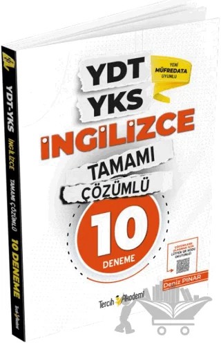 YDT YKS İngilizce Tamamı Çözümlü 10 Deneme – Deniz Pınar – Tercih Akademi Yayınları kitap kapağı