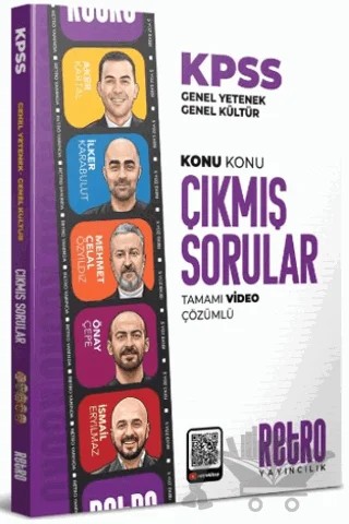 KPSS Genel Yetenek Genel Kültür Konu Konu Çıkmış Sorular Tamamı Video Çözümlü – Kolektif – Retro Yayıncılık kitap kapağı