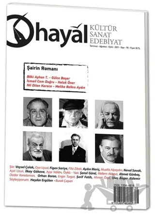 Hayal Kültür Sanat Edebiyat Dergisi Sayı: 78 Temmuz - Ağustos - Eylül 2021 – Hayal Yayınları kitap kapağı