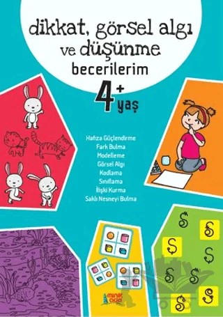 Dikkat Görsel Algı Ve Düşünme Becerilerim 4+ Yaş – Berkay Dinç – Minik Ada kitap kapağı