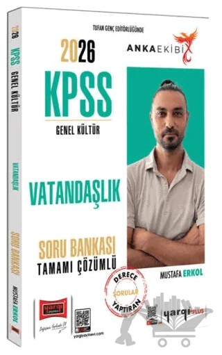 2026 KPSS Genel Kültür Vatandaşlık Tamamı Çözümlü Soru Bankası – Mustafa Erkol – Yargı Yayınevi kitap kapağı