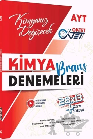 AYT Kimya 28 x 13 Branş Denemeleri – Kubilay Kaptan, Mehmet Erdem – Oktet Yayınları kitap kapağı