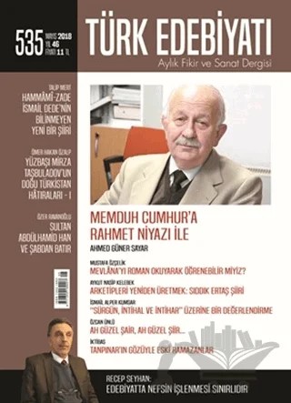 Türk Edebiyatı Aylık Fikir ve Sanat Dergisi Sayı: 535 Mayıs 2018 – Türk Edebiyatı Dergisi kitap kapağı