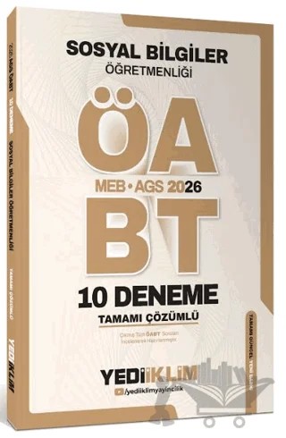 AGS ÖABT Sosyal Bilgiler Öğretmenliği Tamamı Çözümlü 10 Deneme Sınavı – Kolektif – Yediiklim Yayınları kitap kapağı