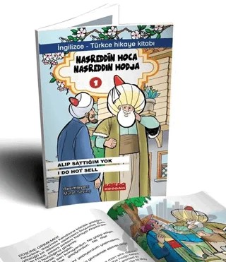 Nasrettin Hoca 1 / İngilizce - Türkçe Hikayeler (Renkli - Resimli 7+Yaş) İlköğretim Düzeyi – Yusuf Yakup Sevinç – Bordo Ressam kitap kapağı