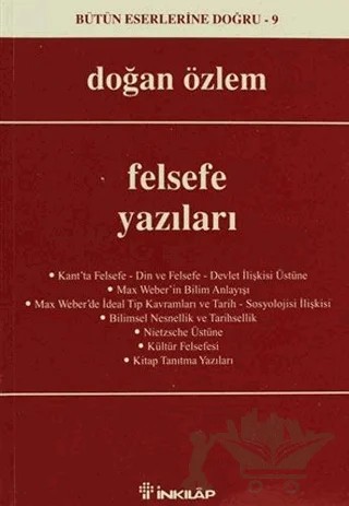 Felsefe Yazıları – Doğan Özlem – İnkılap Kitabevi kitap kapağı