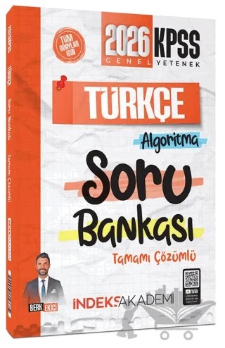 2026 KPSS Türkçe Algoritma Soru Bankası Çözümlü – Berk Ekici – İndeks Akademi Yayıncılık kitap kapağı
