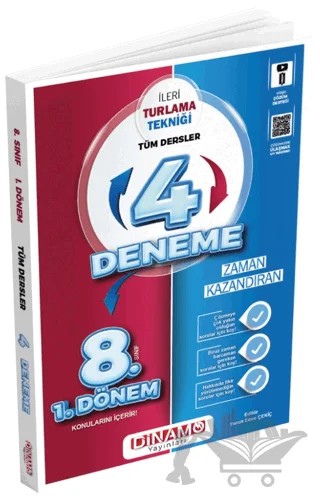 2024 İleri Turlama Tekniği 8. Sınıf 1. Dönem Tüm Dersler 4 Deneme – Yunus Emre Çekiç – Dinamo Yayınları kitap kapağı